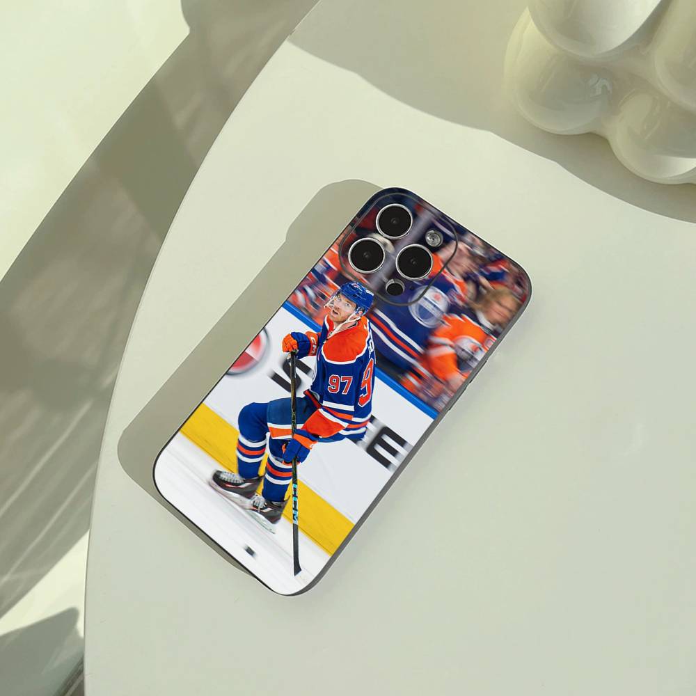 Ice Hockey C-Connor McDavid Phone Case For iPhone 17,16,15,14,13,12,11 Pro Max,16/15/14Plus,XS Soft Black Cover