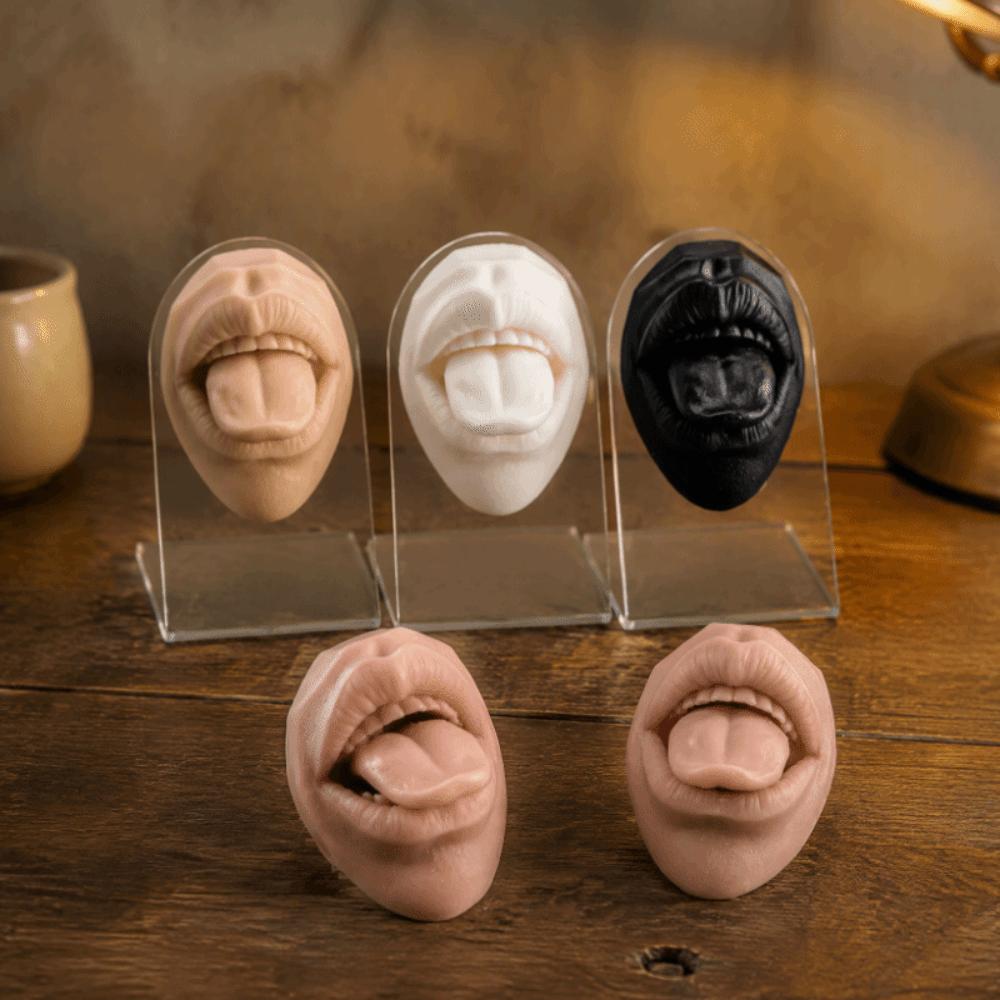 Silicone Tongue Piercing Model Soft Lip Stud Display Stand Lips and Tongue Model  Crafts DIY
