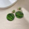 Green Floral Earrings - Japanese Korean Sweet Tea Series, High-End Whitening Ear Accessories