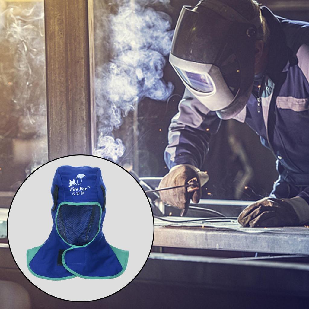 2 Pcs Flame Retardant Safety Welding Neck Head Protective Blue