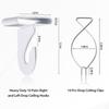 20 Drop Ceiling Hooks for Classrooms & Offices, White Heavy Duty Ceiling Hooks for Hanging Plants & Decorations, Metal T-Bar Hooks for Suspended Drop