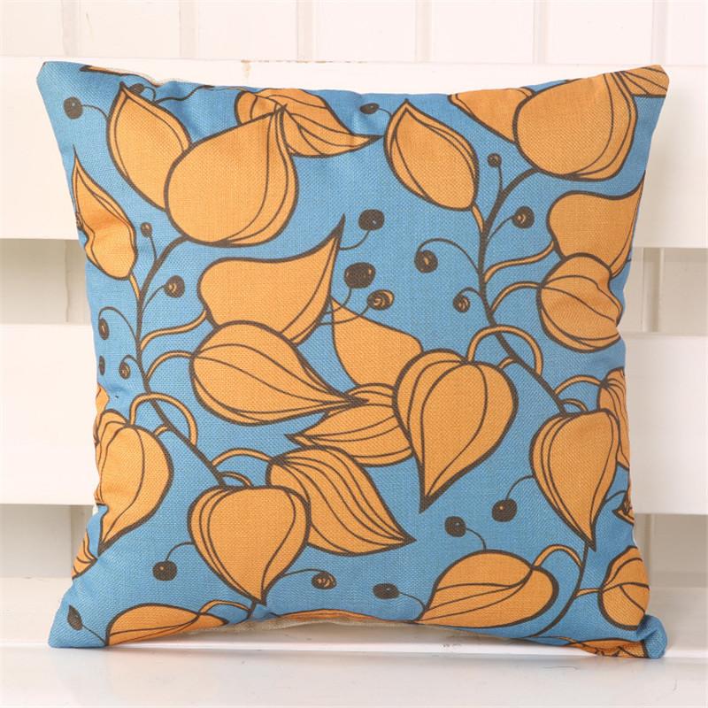 45x45cm Vintage Retro Flower Geometry Printed Home Sofa Chair Cushion Cover Cotton Linen Decorative Pillow Case