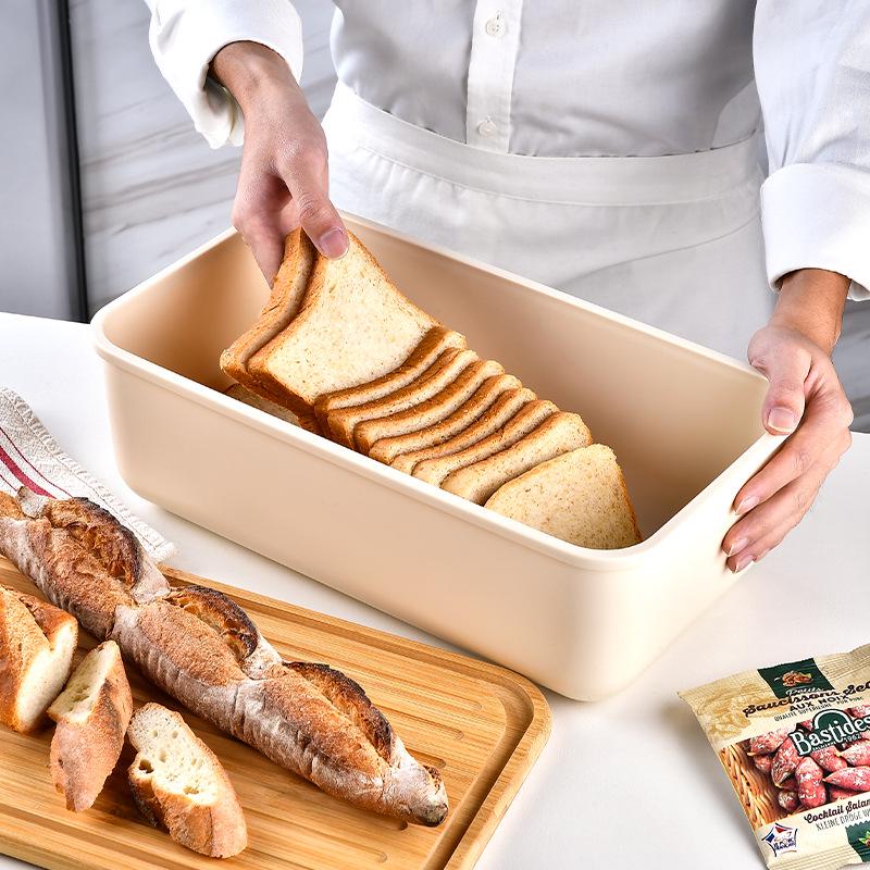 Nordic Bread Box: Large Capacity with Wooden Lid & Cutting Board