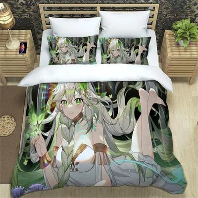 Anime Genshin Impact Sängkläder Set Pojkar Flickor Twin Queen Size Påslakan Örngott Säng Barn Vuxen Täcke Påslakan