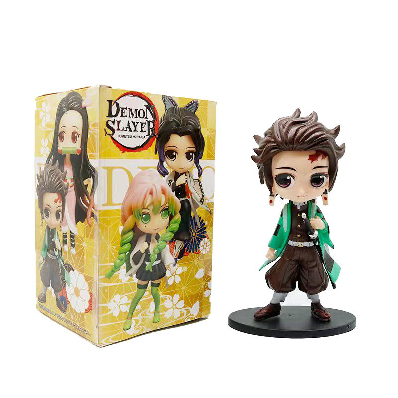8pcs Anime Demon Slayer blind box Tanjiro Kamado Nezuko cartoon figure PVC model ornament child Christmas Halloween gift