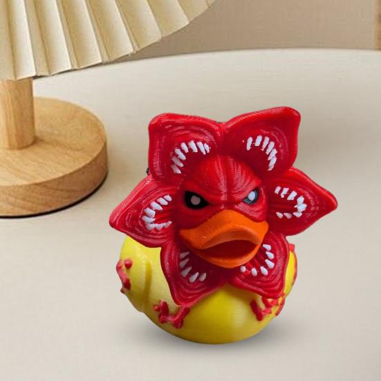 Carnivorous Flower Duck Figurine 3D Printed Horror Deck Statue Collectible Funny Duck Ornament