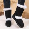 Thick-soled snow boots with integrated fur, winter models, piled and thickened small warm Northeast cotton shoes, high boots