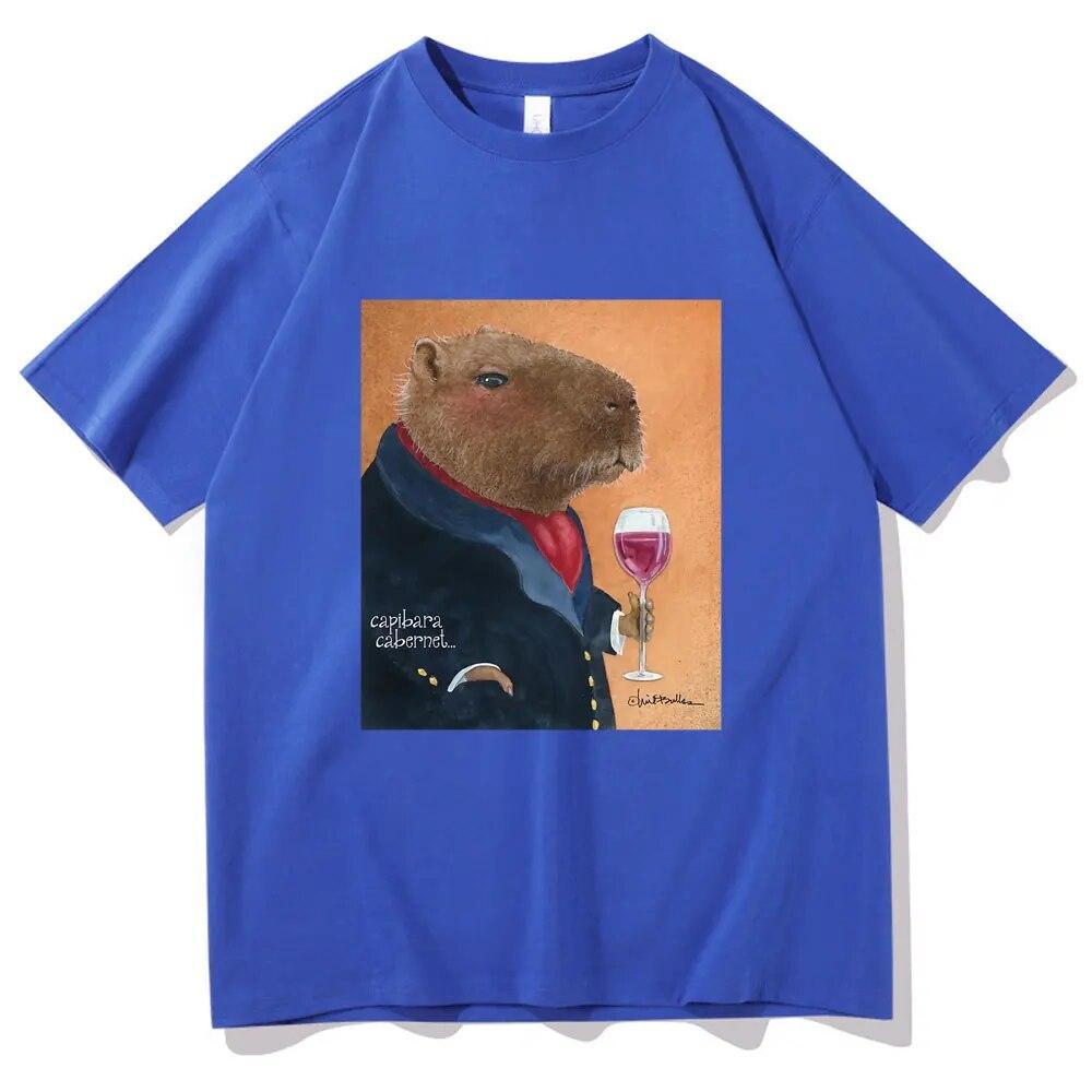 Will Bullas Tshirt Funny Capybara Cabernet Print T Shirts Unisex Women Fashion Harajuku Cute T-shirt Unisex Casual Funny Tee Shirt