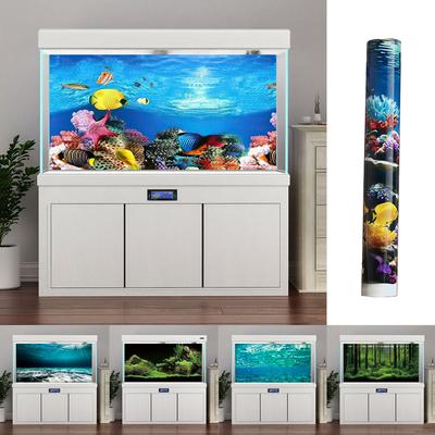 Aquarium-Hintergrundaufkleber, Fischbecken-Hintergrund, Wald-/Moos-/Ozeanwelt, DIY-Zuschnitt, selbstklebende Aquarium-Tapete zur Dekoration