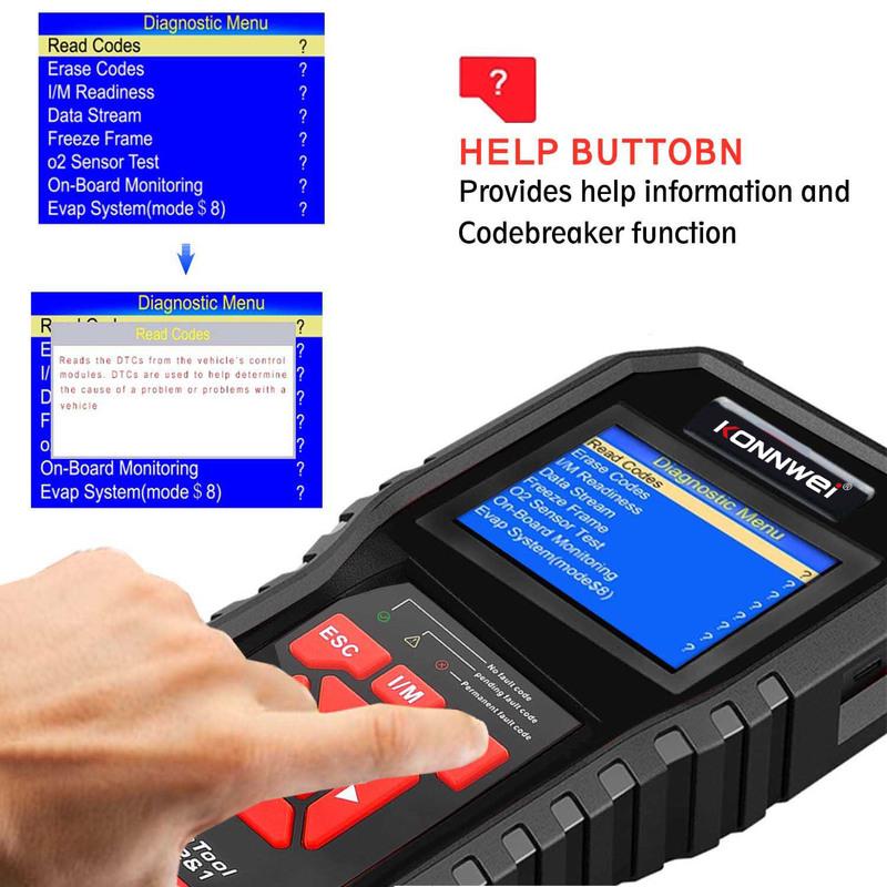 2026 KONNWEI KW850 Full OBD2 Car Scanner Professional Auto Diagnostic Tools Engine System Check Code Reader DTC Lookup Pk Elm327