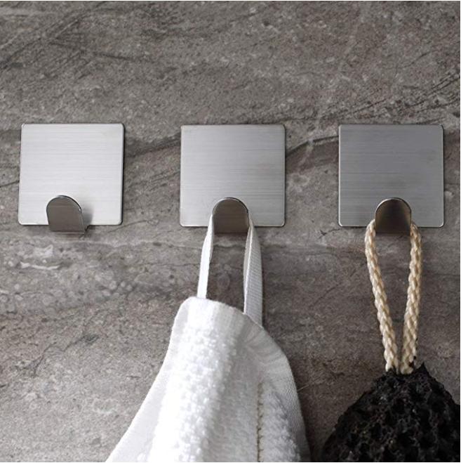 Stainless Steel Adhesive Wall Coat Hanger Hook Bathroom Towel Robe Hook Shower Hook