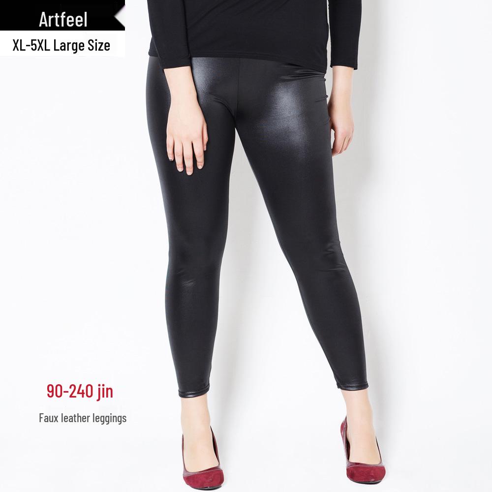 Leggings in Ecopelle 2025 Taglie Forti Anti-Crepa per Autunno/Inverno - Abbigliamento Donna fino a 136 kg