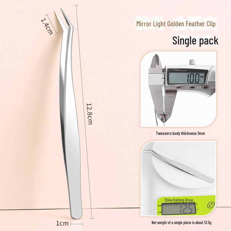 Goldfeder Falsche Wimpern Pinzetten Set - Grafting & Curling Beauty Tools