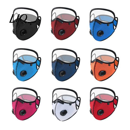 Face Mask with 10 Filters Reusable Carbon Filter Dust Adjustable Goggles, 6-Layer Breathable Cycling Filters, Protection Breathing Valve, Eye