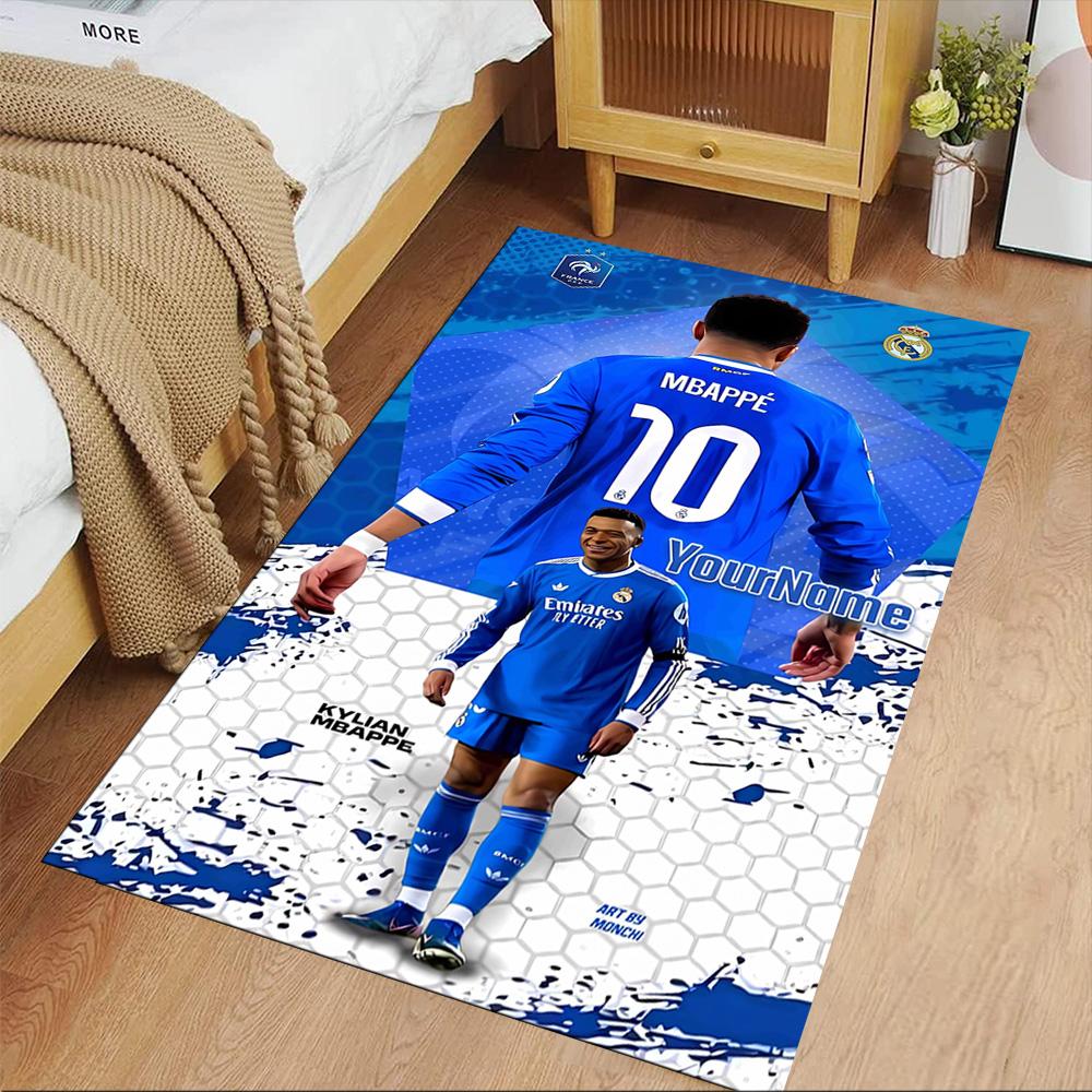 Mbappe Personalized Name Carpet Design for Study Room Foyer Entryway Kitchen Anti-slip Rug Decorate Offices