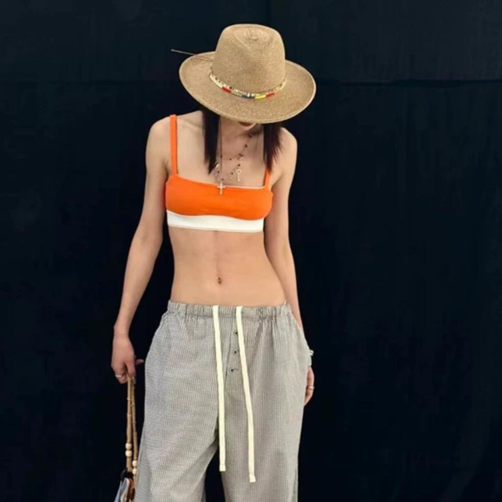 Hollow Beaded Rope Colorful Beach Cowboy Hat Men'S And Women'S Foldable Sunshade Breathable Mountaineering Straw Hat