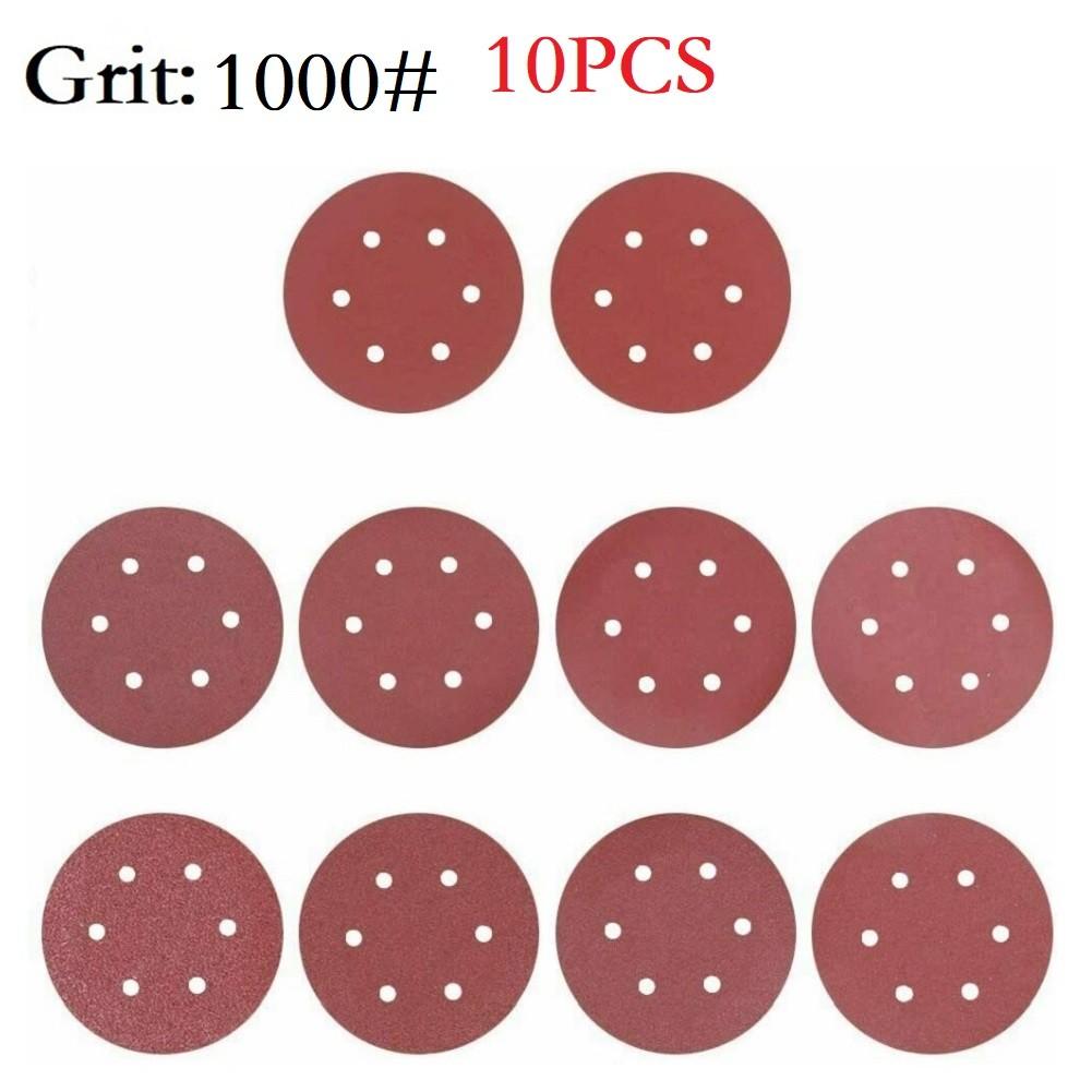 Sandpaper Polishing Tools 10PCS 40-2000grit 6 Hole 9inch/225mm Alumina