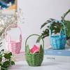 Cesta de Almacenamiento con Orejas de Conejo de Dibujos Animados Multifuncional con Asas Adornos para Recoger Huevos Cesta Tejida a Mano Regalo para el Festival de Pascua