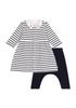 Cubic Long Sleeve Dress A0BBU 6 months 67cm [Petit Bateau] Off-White/Navy