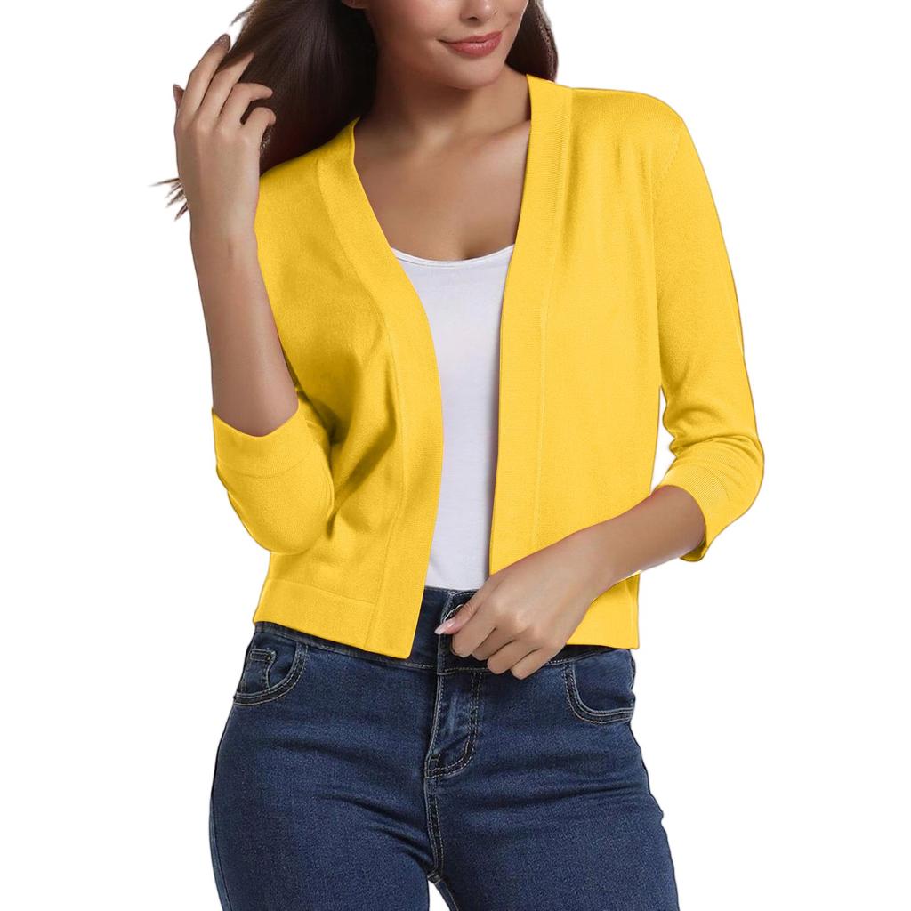 Women's Fashion Versatile Short Jacket Knitted Cardigan Colour Tops