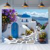 Griechenland Santorini Wandteppich, Muster Wandbehang Für Heimdekoration Wohnzimmer, Schlafzimmer Und Arbeitszimmer, Elegante Kulisse