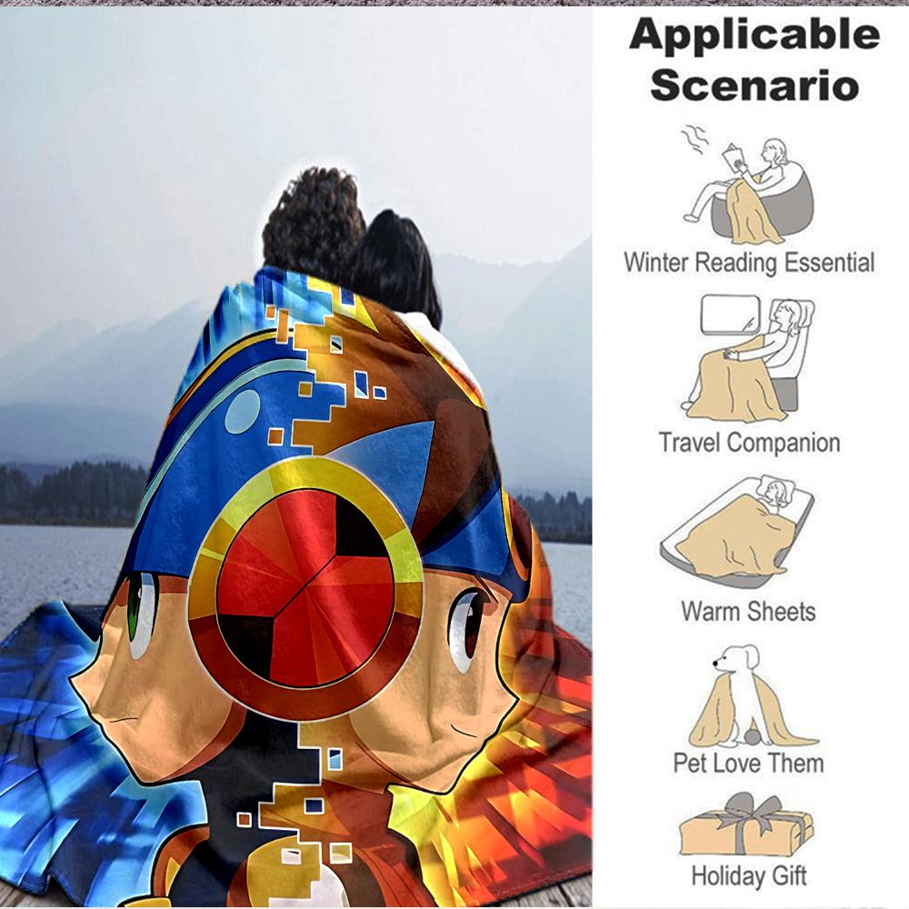 1Pc Cyberpunk Hero Profile Blanket Soft And Comfortable Casual Warm Camping Travel Christmas Halloween Xmas Gift M929165