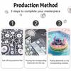 Disney Stitch Pearl Painting Handmade DIY Pearl Art Painting Simple Living Room Hanging Painting Decoration Watermelon Ring Splash Pool Fun Summer