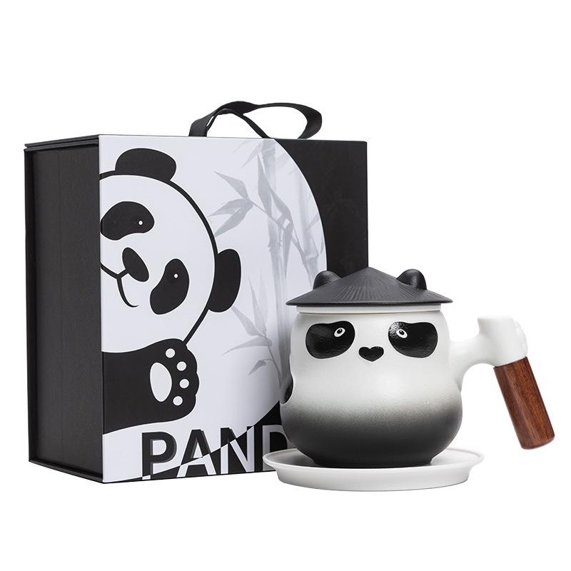 Panda Gift Box Tea Mug Creative Ceramic Tea Separation Cup with Lid Office Gift Filter Water Cup