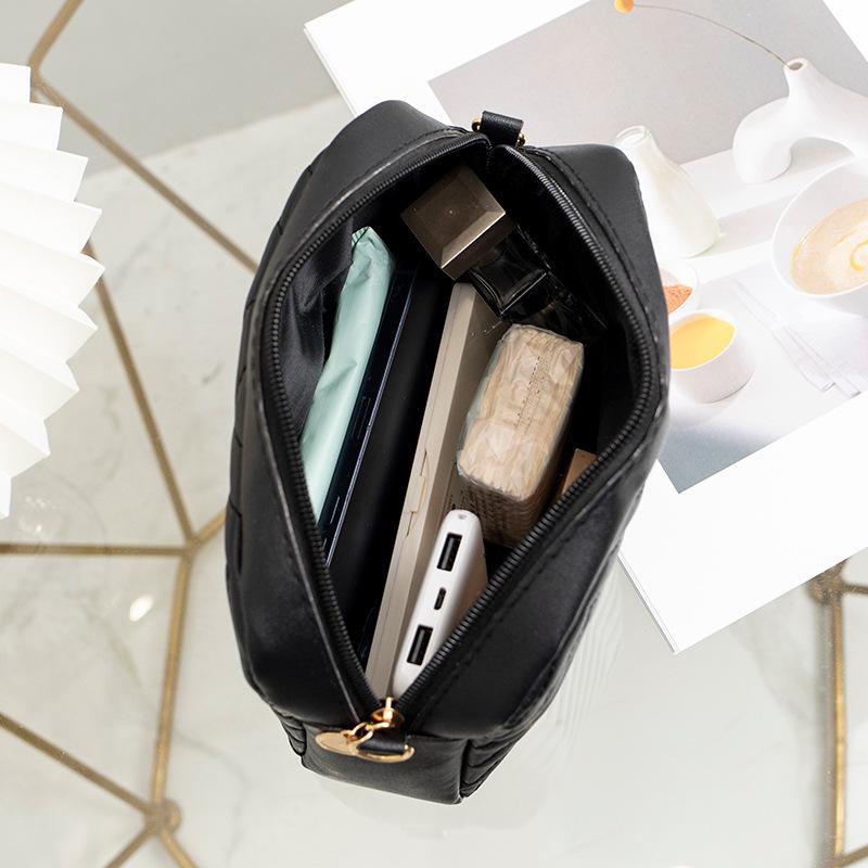 Korean Wave Pattern Embroidered Crossbody Bag with Shoulder Strap