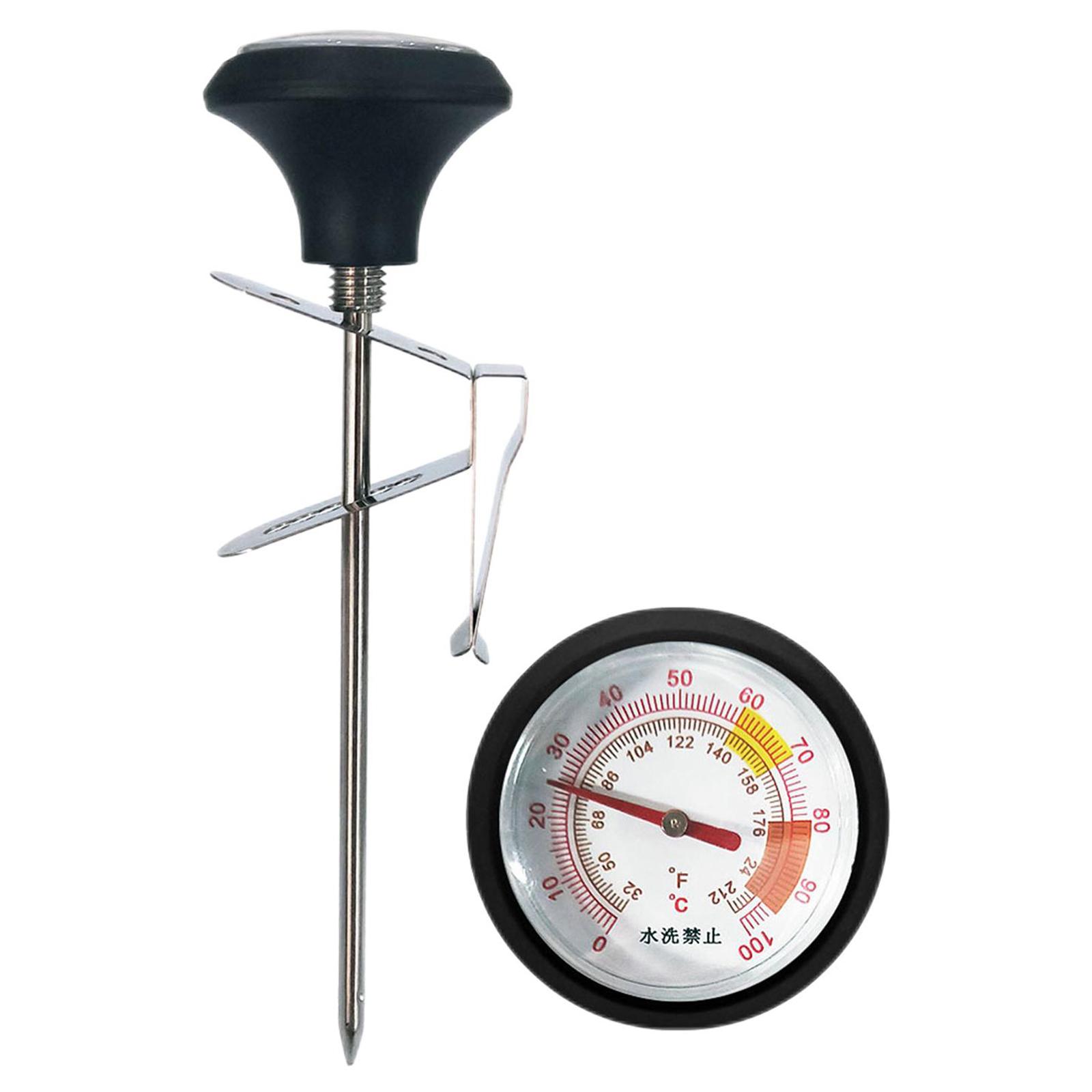 

B-3 Stainless Steel Probe Thermometer Celsius and Fahrenheit Scale Thermometer with Clip for Coffee,Milk,Jam (No FDA Certificate) Type A