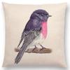 Newest Birds Painting Cushion Cover Robin Titmouse Toucan Fairy Sparrow Firecrest Cardinal Bullfinch