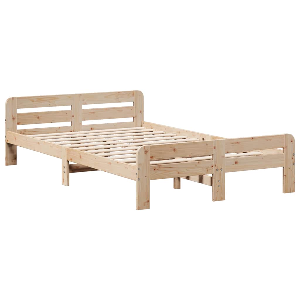 Solid Wood Bed without Mattress 120x190 cm Pine Wood
