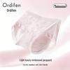 Oudifen Women's Ice Silk Seamless Jacquard Lace Briefs