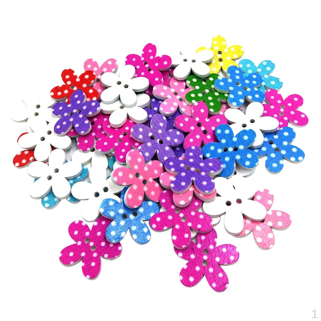 

50 шт., деревянные пуговицы с 2 отверстиями, пуговицы для шитья одежды своими руками, 25 мм