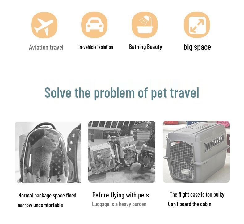 Haustier Reise Umhängetasche - Tragbare, Faltbare Transportbox für Hunde & Katzen