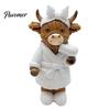 Environmentally Friendly Resin Decor Highland Cow Bathroom Figurine, Bathrobe Statue, Wateroroof Small Desktop Figurine Gift Animal Ornament for Sink