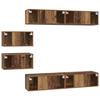 Wall Mounted TV Cabinet Set 6 pcs Reclaimed Wood Particleboard