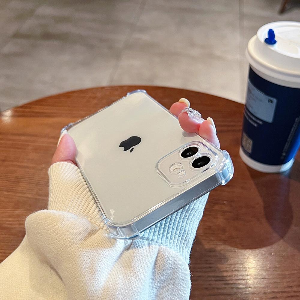 Shockproof Case for iPhone 17 Pro Max 16 15 14 13 12 11 17 Air Transparent Soft TPU Phone Cover Anti-knock Bumper Clear Shell