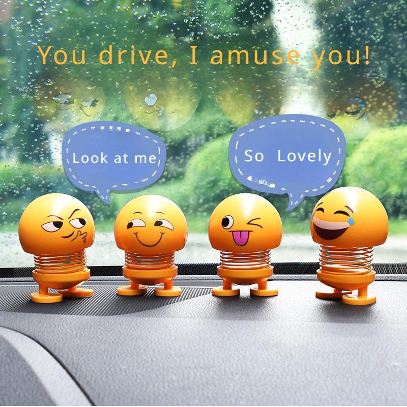 Cute Shaking Head Doll for Car - Fun Interior Ornament, Creative Sticker & Small Toy Accessory for Vehicle Dashboard Decoration