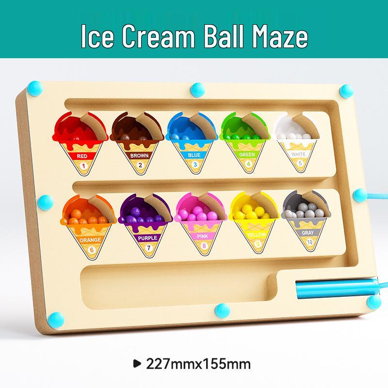 Children's Magnetic Bead Maze Toy: Educational Pen Control, Counting & Color Recognition Aid