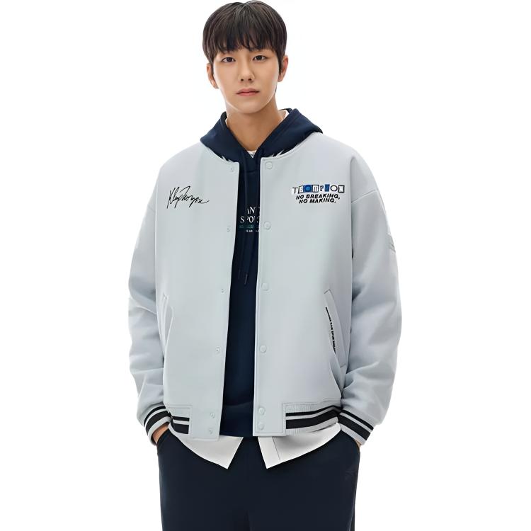 Anta Basketball Series Long Sleeve Single Breasted Loose Cotton Jacket Men Jackets 152541801-1
