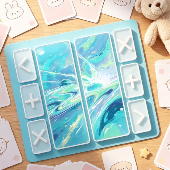 Game Night Essentials Fidget Trading Board Mat, Non-Slip Rubber 18" x 16" Portable with Markers Accept Add Reject for Toys Party Supplies