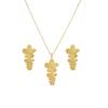 Peach Heart Spiral Tree Leaf Earrings & Necklace Set - Luxury High-End Metal Style Fashion for Women