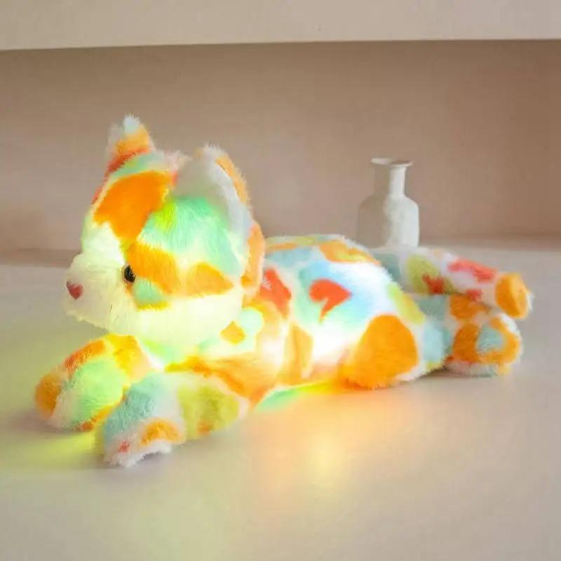 The latest 35cm glowing colored cat doll Kawaii stuffed plush toy figurine cartoon anime cute children's birthday gift doll