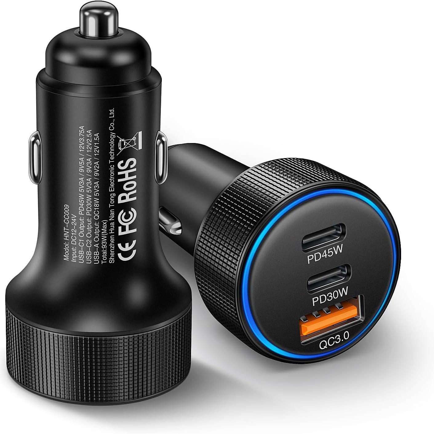 

PD45 High Power Car Charger for Super Fast Charging - Compatible with Apple & Android Phones
