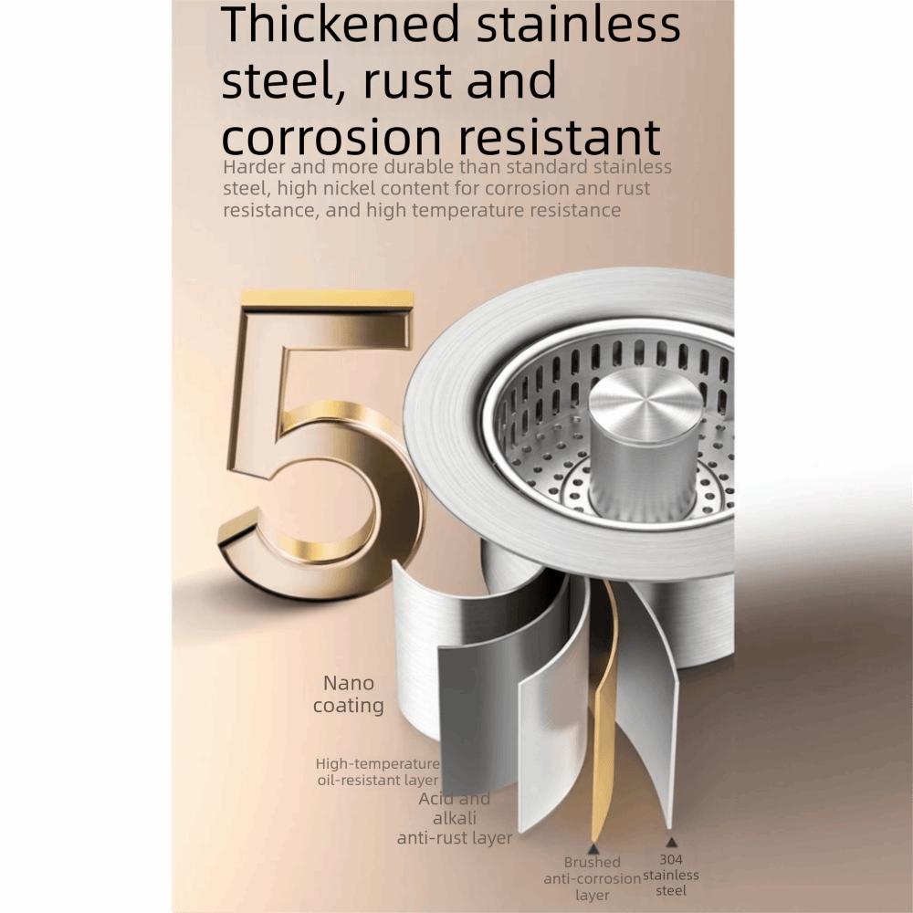 Stainless Steel Sink Stopper Rust-proof Sink Strainer Drain Basket  Bathroom Sink