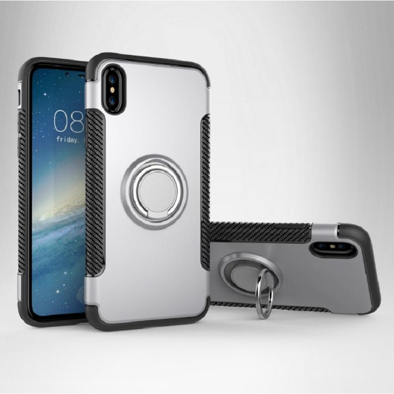 Armor Hybrid Hard Protective Case Rugged Shockproof Ring Holder Kickstand Cover For iphone7/8 серебряный