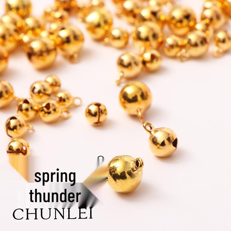 Gold-Plated Brass Bell Christmas Ornament Pendant