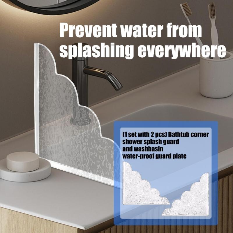 Acrylic Shower Splash Guard for Bathtub Corner and Sink Waterproof Barrier Bathroom Accessory