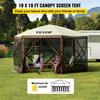 Tente moustiquaire pour gazebo, 3 x 3 m, Tente abri canopée de camping pop-up 6 côtés avec fenêtres en maille, Sac de transport portable, Piquets de sol, Grandes tentes d'ombrage pour
